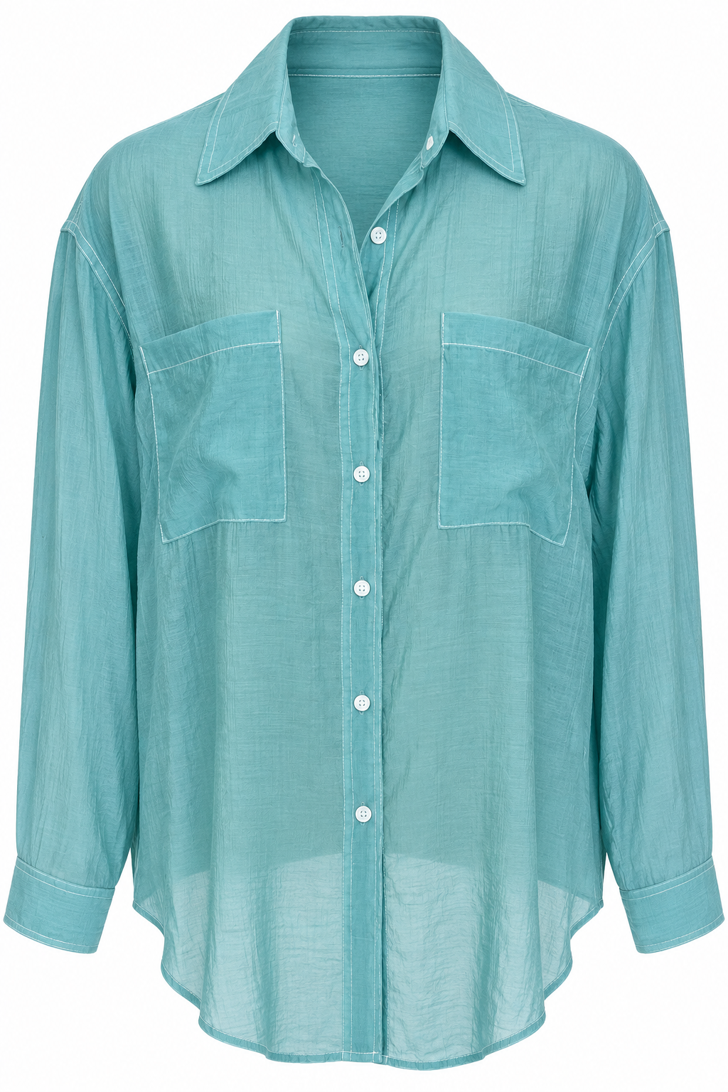 Maude contrast shirt turquoise