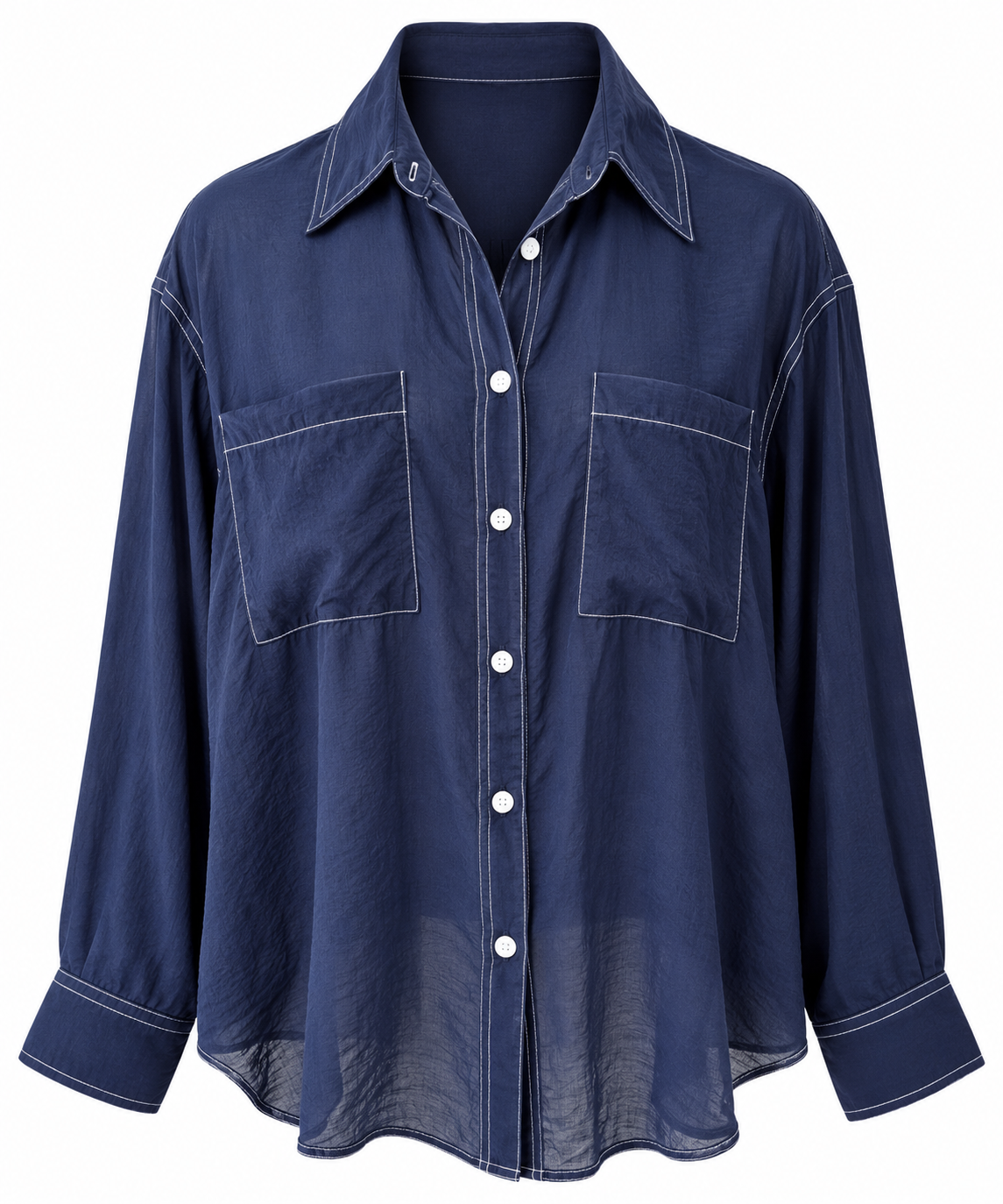 Maude contrast shirt Navy
