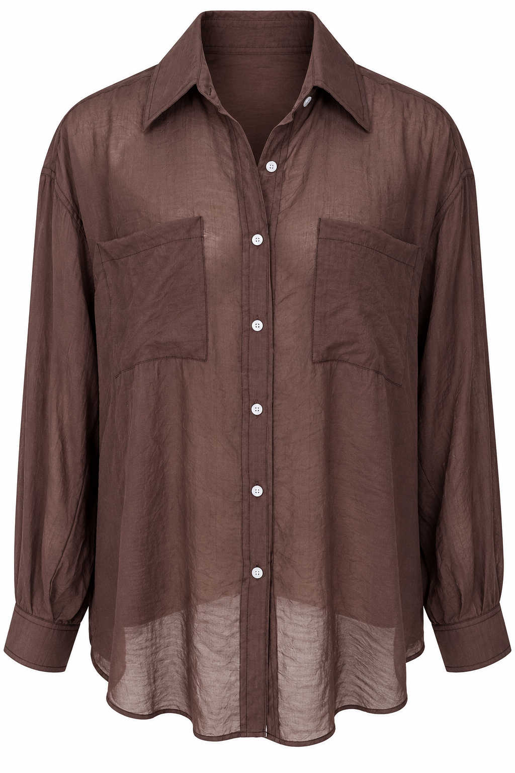 Maude contrast shirt Dark Chocolate