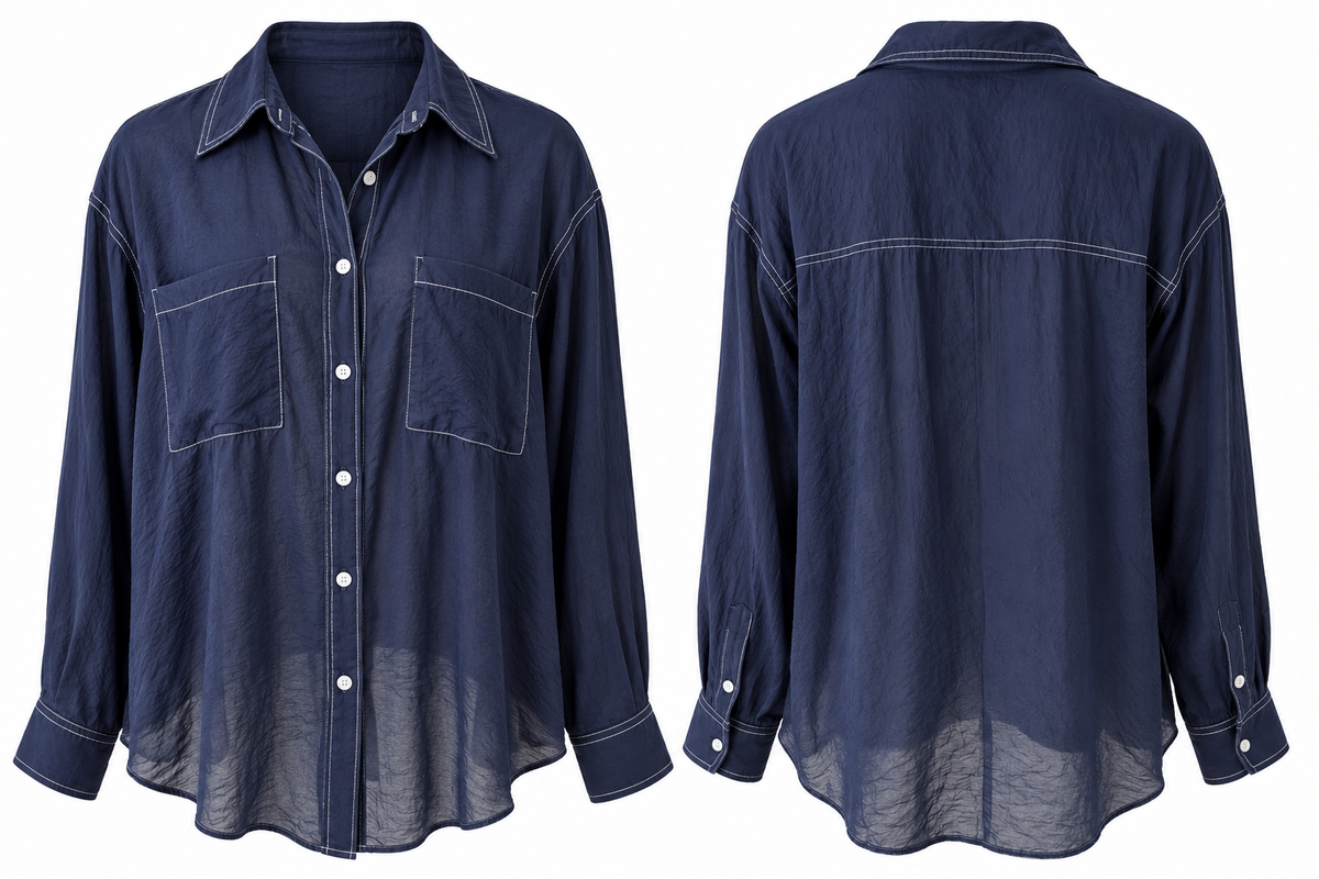 Maude contrast shirt Navy