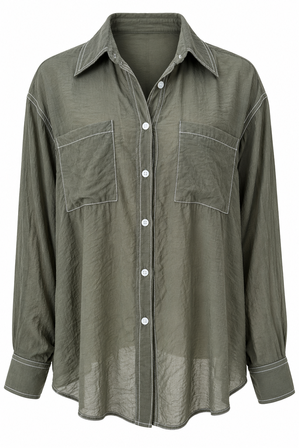Maude contrast shirt olive green