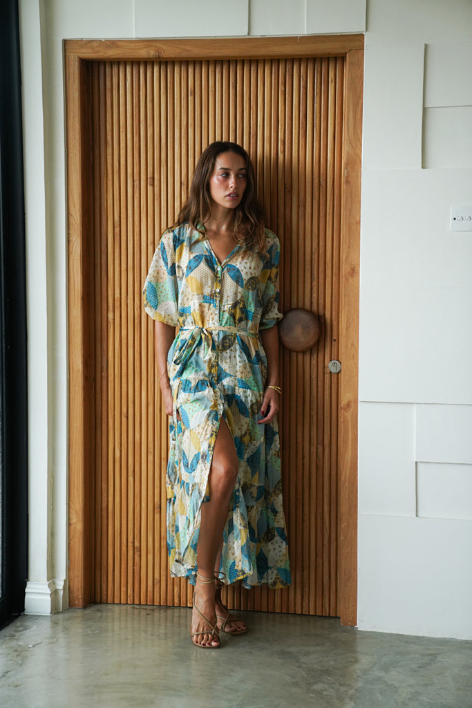 INES Dress (Spliced Greens)