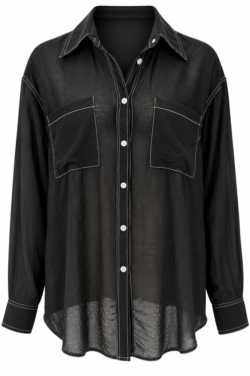 Maude contrast shirt black