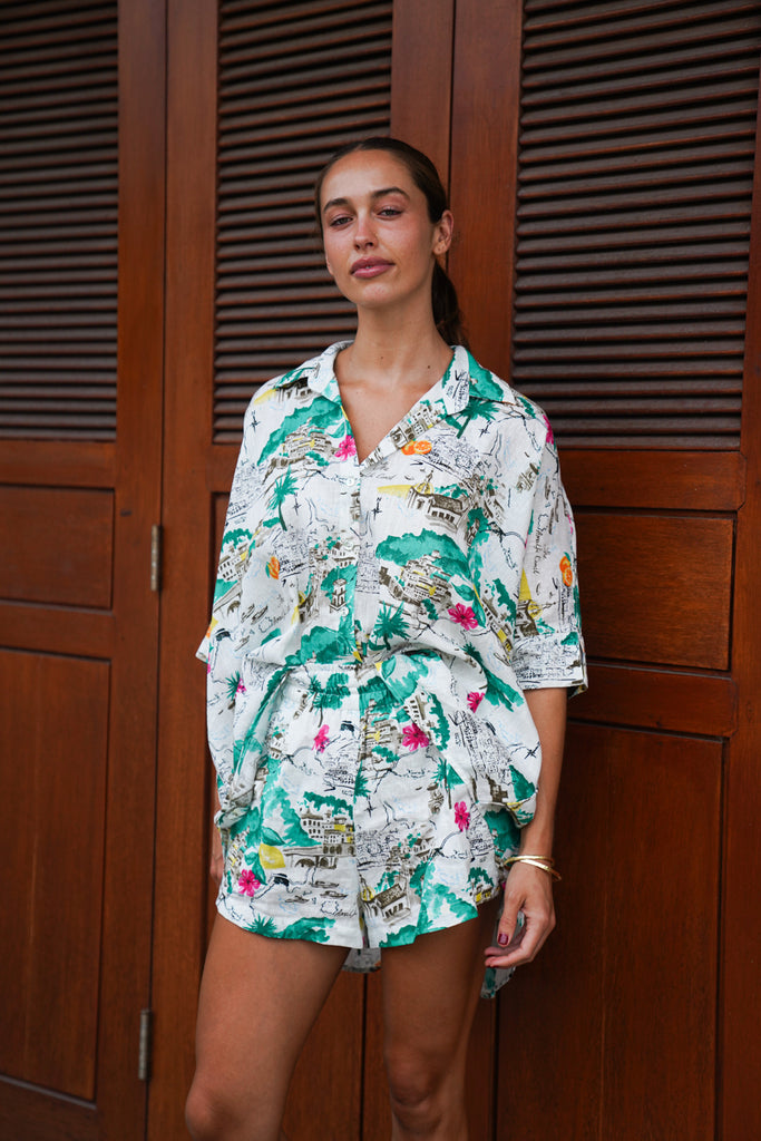 CASSIE Pure Linen Shorts (Amalfi)