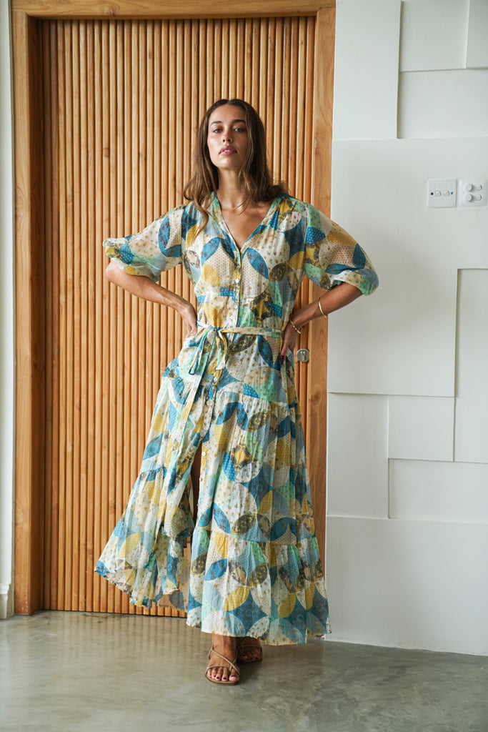 INES Dress (Spliced Greens)