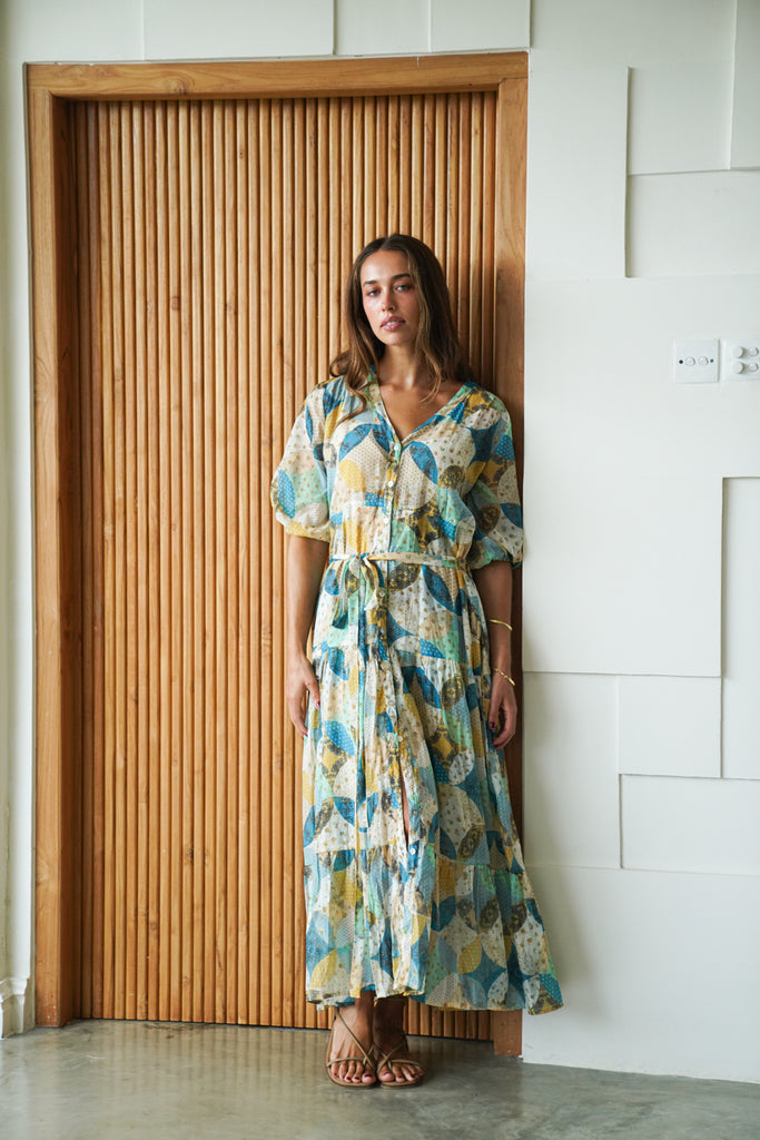 INES Dress (Spliced Greens)