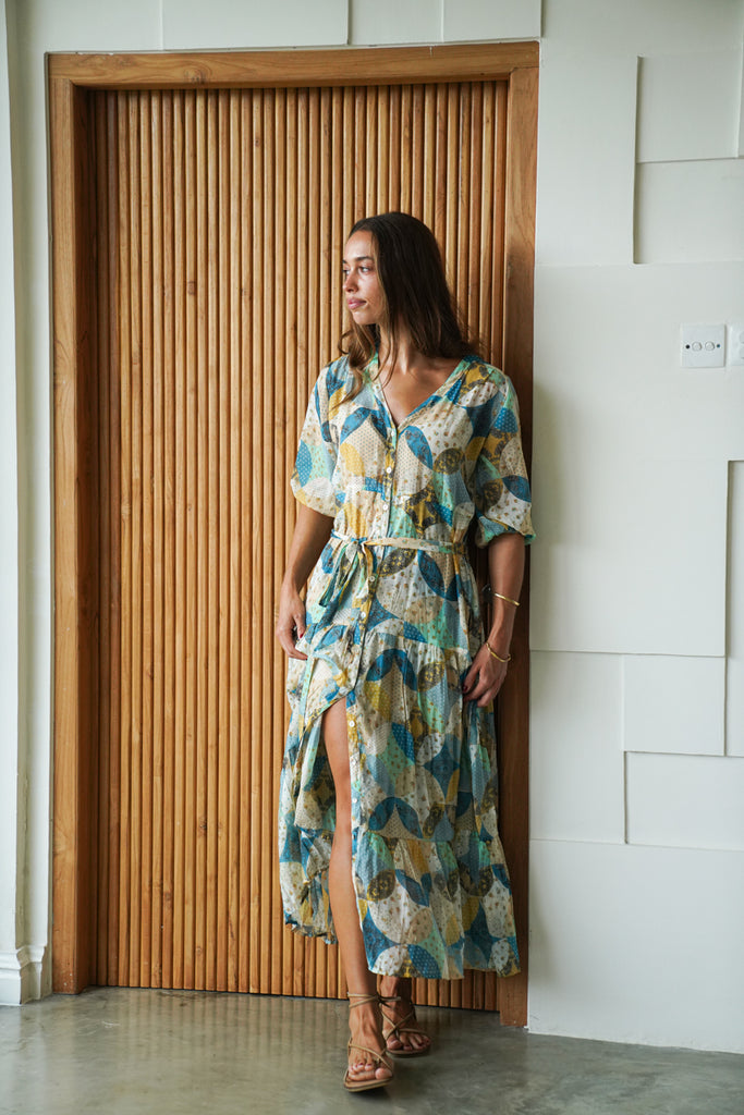 INES Dress (Spliced Greens)